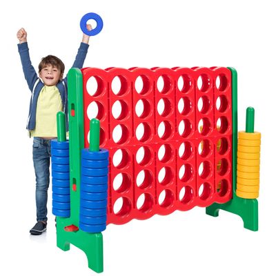 Costzon Giant 4-in-A-Row, Jumbo 4-to-Score Giant Game Set for Kids & Adults, Indoor Outdoor Yard Connect Game, 3.5FT Tall with 42 Jumbo Rings & Quick-Release Slider, Perfect for Family & Party Games