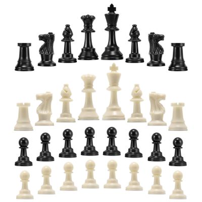 32 Pcs Chess Pieces Only, Chessmen Game Set Chess Pieces Replacement, Standard Tournament Chess Pieces, Plastic Chess Piece Full Set Chess Games