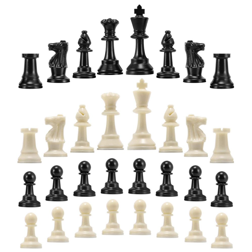 32 Pcs Chess Pieces Only, Chessmen Game Set Chess Pieces Replacement, Standard Tournament Chess Pieces, Plastic Chess Piece Full Set Chess Games