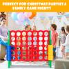 COSTWAY Jumbo 4-to-Score Giant Game Set, 4 in A Row for Kids and Adults, 3.5FT Tall Indoor & Outdoor Game Set with 42 Jumbo Rings & Quick-Release Slider, Perfect for Holiday Party & Family Game, Green view 2