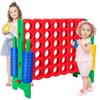 COSTWAY Jumbo 4-to-Score Giant Game Set, 4 in A Row for Kids and Adults, 3.5FT Tall Indoor & Outdoor Game Set with 42 Jumbo Rings & Quick-Release Slider, Perfect for Holiday Party & Family Game, Green view 3