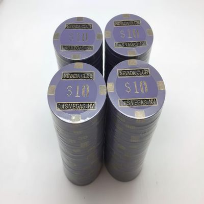 Nevada Club Poker Chips - (100) $10 Brass Core 15 gram