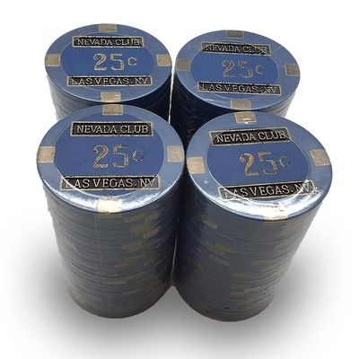 Nevada Club Poker Chips - (100) 25cent Brass Core 15 gram
