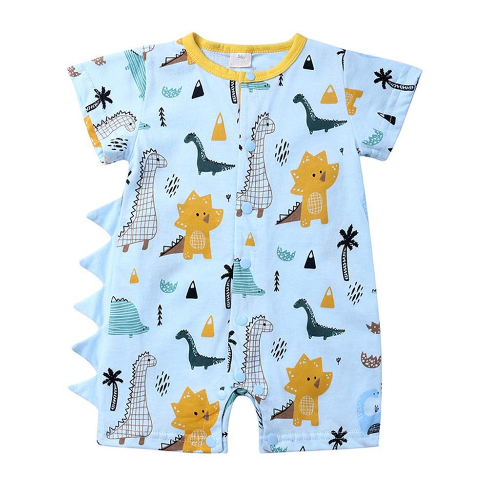 AYIYO Unisex Baby Summer Romper Short Sleeve Dinosaur Onesie Costumes (Blue,9)