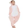 CASABACO Kid Reindeer Onesie Pajamas Deer Christmas Halloween Costume Boy Girl Animal Onepiece (Pink, 120) view 3