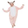 CASABACO Kid Reindeer Onesie Pajamas Deer Christmas Halloween Costume Boy Girl Animal Onepiece (Pink, 120) view 4