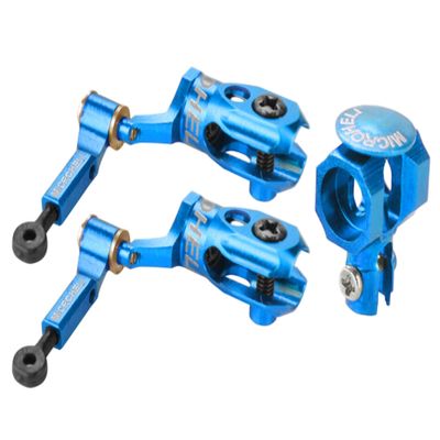 Microheli Precision CNC Aluminum DFC Main Rotor Set (Blue) - Blade MCPXBL / BL2 (MCPXBL-DFCB)