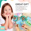 Bright Stripes Kids Tea Set - Pretend Play Tin Tea Set for Girls & Boys | Includes Tea Pot, Cups, Saucers, Plates, Tray, Invitations & Place-Cards for Imaginative Play view 4