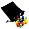 60 Piece Chinese Checkers Glass Marbles Replacement Pieces with Velvet Bag view 1