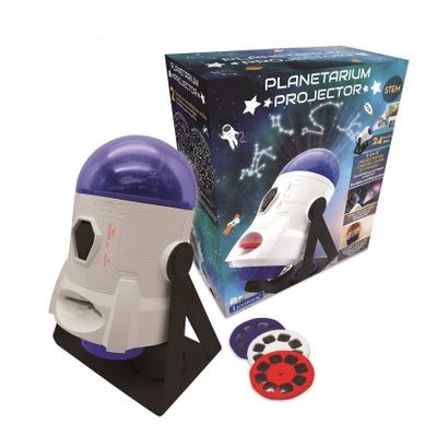 LEXiBOOK, 2-in-1 Constellations and Images Planetarium Projector, 24 Images to Discover Space, 2 Constellation Domes, STEM, White/Blue, NLJ180