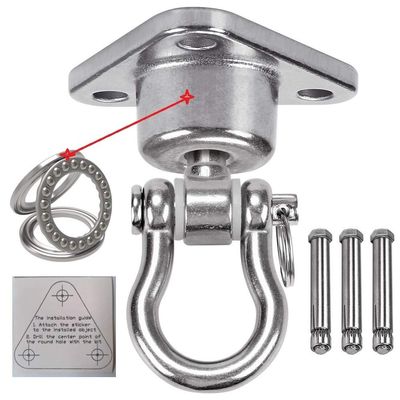 Dakzhou Stainless Steel Hanger with Smooth Swing Bearings, Heavy Duty 180+360 Swivel Swing Hook, 1500 lb Capacity Playground Yoga Hammock Chair Rope, sandbag Porch Swing Bag Sleeve