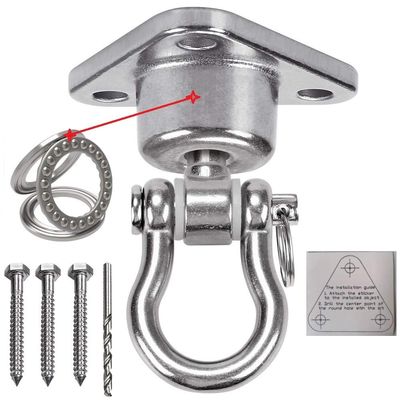 9M Stainless Steel Hanger with Smooth Swing Bearings, Heavy Duty 180+360 Swivel Swing Hook, 1500 lb Capacity Playground Yoga Hammock Chair Rope, sandbag Porch Swing Bag Sleeve
