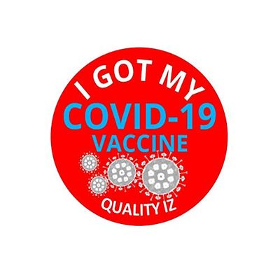 0.5" I Got My COVID-19 Vaccine, Stickers (Red, 100/roll)