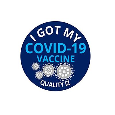 0.5" I Got My COVID-19 Vaccine, Stickers (Dark Blue, 100/roll)