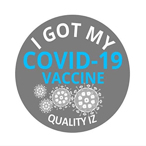 0.75" I Got My COVID-19 Vaccine, Stickers (Grey, 100/roll)