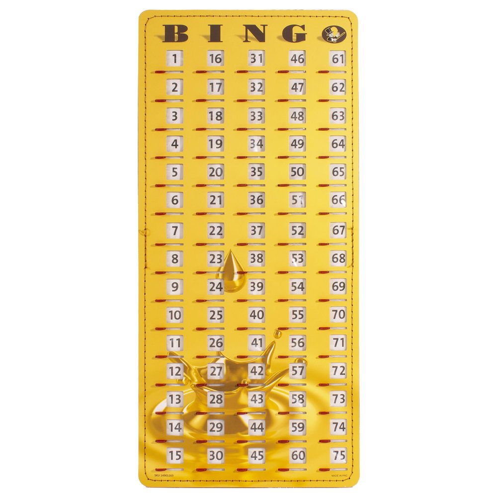 MR CHIPS Jam-Proof Finger Tip Master Bingo Card with Sliding Windows Large Cardboard Calling Cards Gold Rush Style