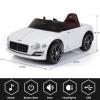 SEHOMY White 12V Electric Kid car with Parent Remote, Bentley Licensed Cars for Kids, Battery Powered Kids Ride on car, 4 Wheels Motorized Vehicles Children Toys, 2 Speeds, LED Headlights, MP3, Aux view 2