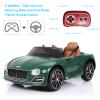 SEHOMY Kids Ride on car with Remote Control 12V, Bentley Style Electric Car Kids Battery Powered Motorized Vehicles with Seat, 2 Speed, LED Lights, MP3, Music, Horn, TF Card, USB Port, Green view 3