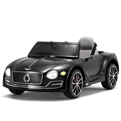 SEHOMY 12V Bentley Electric car for Kids with Remote, EXP12 Kid Cars to Drive Battery Powered Ride On Vehicle with 4 Wheels, Foot Pedal, 2 Speeds, Music, Aux, LED Headlight, Music Player Black