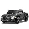 SEHOMY 12V Bentley Electric car for Kids with Remote, EXP12 Kid Cars to Drive Battery Powered Ride On Vehicle with 4 Wheels, Foot Pedal, 2 Speeds, Music, Aux, LED Headlight, Music Player Black view 1