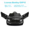 SEHOMY 12V Bentley Electric car for Kids with Remote, EXP12 Kid Cars to Drive Battery Powered Ride On Vehicle with 4 Wheels, Foot Pedal, 2 Speeds, Music, Aux, LED Headlight, Music Player Black view 3