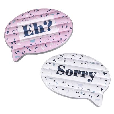 FLOAT-EH Canadian Speech Bubble Pool Float for Adults- Double-Sided Float, with 'Eh?' and 'Sorry' - Floaties Inspired by The North