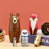 Kakeah Nesting Dolls-Brown Cartoon Owl Bear Fox Raccoon Russian Nesting Dolls Wooden Matryoshka Doll Handmade Stacking Toy Set 5 Pieces for Kids view 2