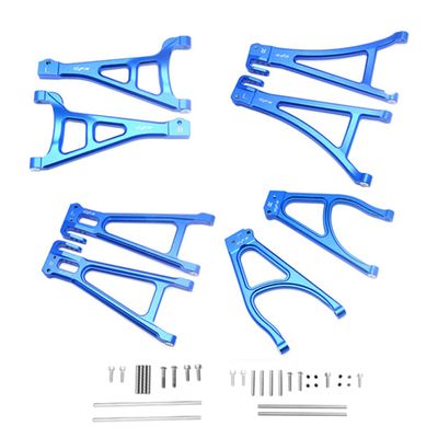 GPM Racing (Compatible with Traxxas E-Revo VXL) Aluminum Full Suspension Arm Set (Front+Rear & Upper+Lower) 6pc Set Blue