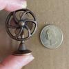 1/12 Scale Dollhouse Miniatures Bracket Desk Dummy Brown Electric Fan Rotatable Blades; H 4cm view 1