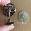 1/12 Scale Dollhouse Miniatures Bracket Desk Dummy Brown Electric Fan Rotatable Blades; H 4cm view 2