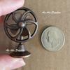 1/12 Scale Dollhouse Miniatures Bracket Desk Dummy Brown Electric Fan Rotatable Blades; H 4cm view 4