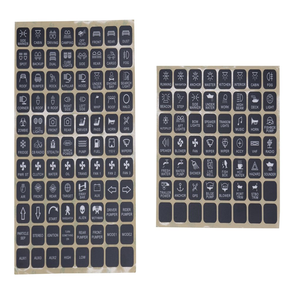 Voswitch Button Stickers Sheet for Vehicle and Boat