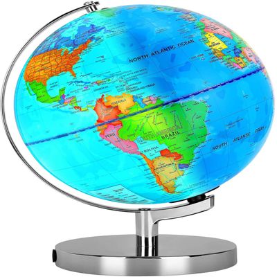 POOCCI 6 in1 Illuminated World Globe for Kids & Adults All Ages High Clear Map, Illuminates Educational Interactive STEM Toy, Light Up Kids Globe Lamp,Gifts For Boys And Girls