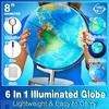 POOCCI 6 in1 Illuminated World Globe for Kids & Adults All Ages High Clear Map, Illuminates Educational Interactive STEM Toy, Light Up Kids Globe Lamp,Gifts For Boys And Girls view 2