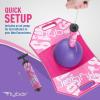 Flybar Pogo Trick Ball for Kids, Trick Bounce Board for Boys and Girls Ages 6+, Up to 160 lbs, Includes Pump, Easy to Carry Handle, Durable Plastic Deck Indoor, Outdoor Toy Pogo Jumper (Pink Berry 2) view 2