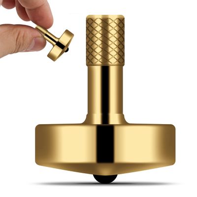 DjuiinoStar Premium Brass Spinning Top: 5-11 Minutes, Lengthened Stem, Easy to Twirl, CNC Machined, Great Time Killer, EDC Fidget Toy DST-805