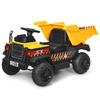 Costzon Ride on Car, 12V Ride on Dump Truck w/Remote Control, Electric Dump Bed, Music, Horn, USB, AUX, Treaded Tires, Shovel, 3 Speeds, Battery Powered Construction Vehicle, Electric Car for Kids view 1