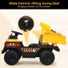 Costzon Ride on Car, 12V Ride on Dump Truck w/Remote Control, Electric Dump Bed, Music, Horn, USB, AUX, Treaded Tires, Shovel, 3 Speeds, Battery Powered Construction Vehicle, Electric Car for Kids view 4