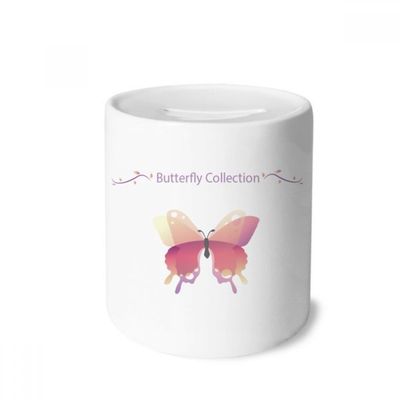 DIYthinker Pink Butterfly Collection Money Box Ceramic Coin Case Piggy Bank Gift