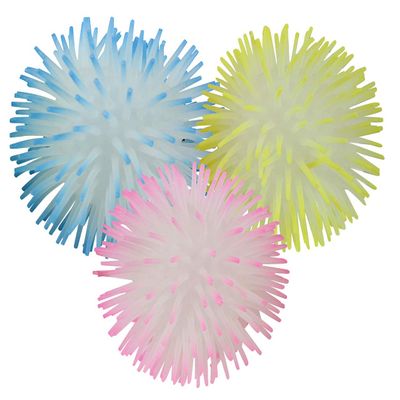 3 Glow in The Dark 4" Puffer Ball - Indoor Soft Hairy Air-Filled Sensory Ball- Sensory Fidget and Stress Balls - OT Autism (Set of 3 Random Color Balls)