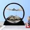 Aoderun Moving Sand Art Picture Round Glass 3D Deep Sea Sandscape in Motion Display Flowing Sand Frame Relaxing Desktop Home Office Work Decor (12", Black) view 2