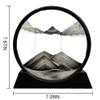 Aoderun Moving Sand Art Picture Round Glass 3D Deep Sea Sandscape in Motion Display Flowing Sand Frame Relaxing Desktop Home Office Work Decor (7", Black) view 4