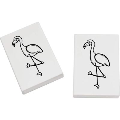 Azeeda 2 x 45mm 'Flamingo' Erasers/Rubbers (ER00024268)