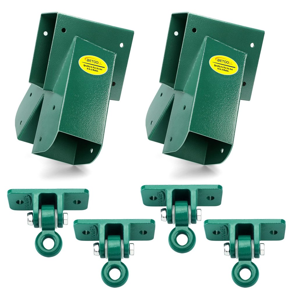 BETOOLL Swing Set Brackets(1set) and Swing Hangers(2pairs-Green)