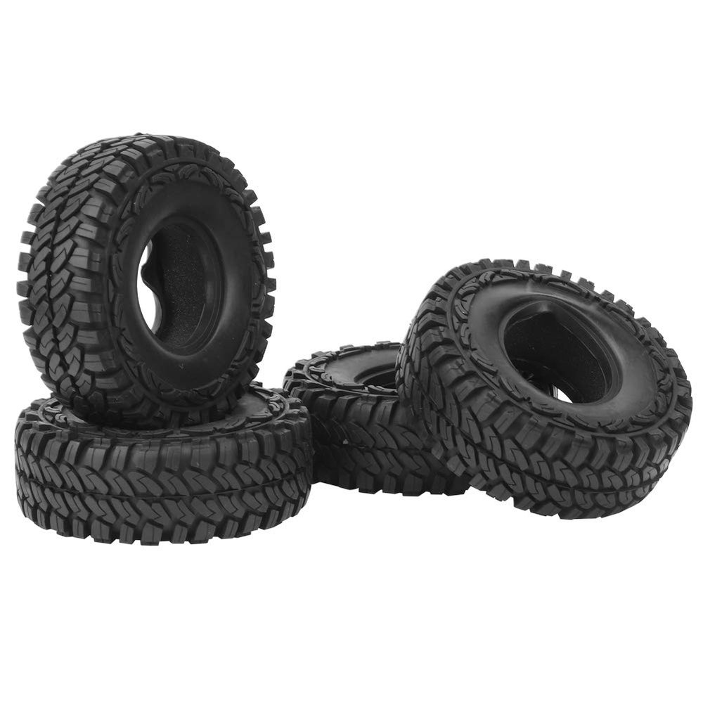 4-Pack Tires, 120mm Rubber Tires & Wheel Rims Replacement Part Compatible with SCX10 AXI03007 D90 1/10 RC Car Car Model Accessory