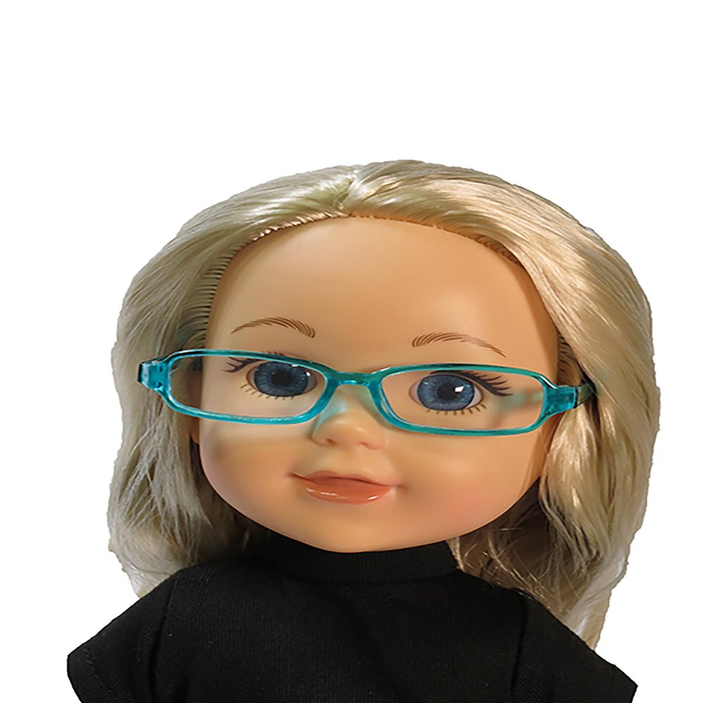 American Fashion World Doll Blue Plastic Rectangular Frames Glasses for 14.5-Inch Dolls | Premium Quality & Trendy Design | Dolls Accessories for Popular Brands