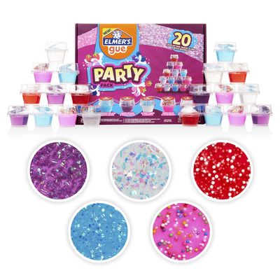 Elmers Gue Premade Slime Slime Kit Includes Fun Unique Add-Ins Party Pack 20 Count
