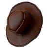 Miniature Cowboy Fedora Hat, Dollhouse Leather Cap Handmade 1:6 scale view 1
