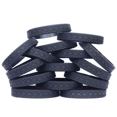 SayitBands 15 Black Tire Tread Silicone Wristbands