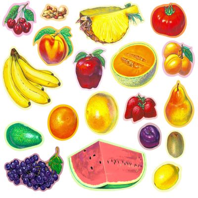 Fruits & Nuts Felt Figures 19 pieces